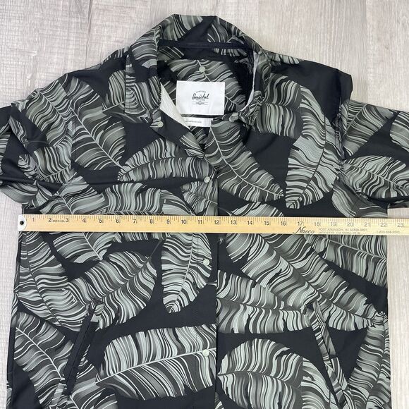 Herschel Supply Co Unisex Voyage Coach Jacket Rain Wind Green Palms Sz Medium  O - Picture 7 of 10